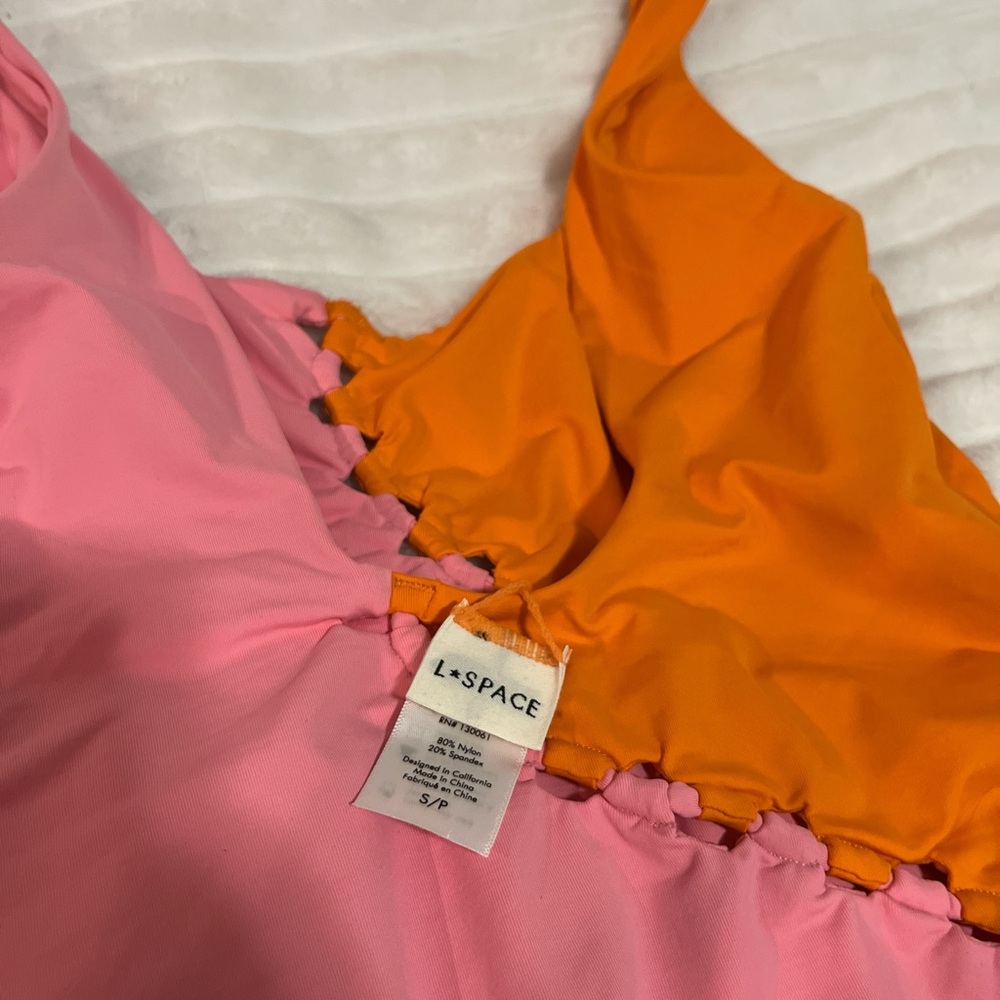 l*space Pink and Orange One-Piece Swimsuit - Picture 5 of 6